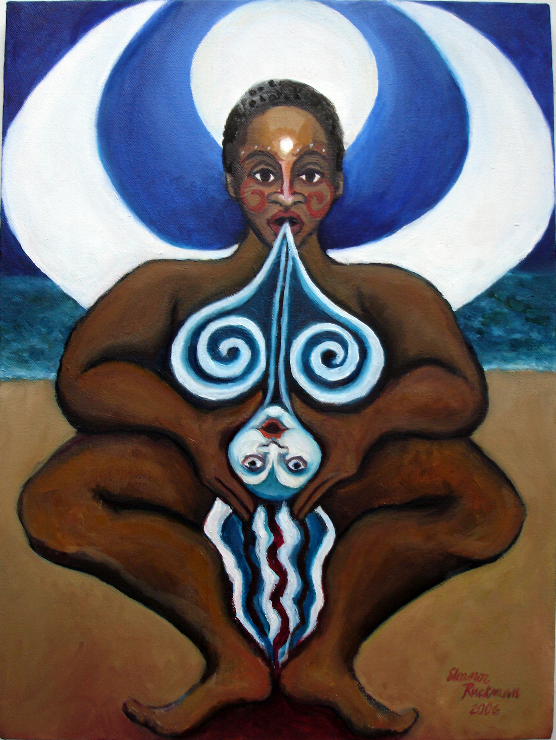 Yemaya Giving Birth to the Ancestors, 2006, Oil on canvas, Eleanor Ruckman
