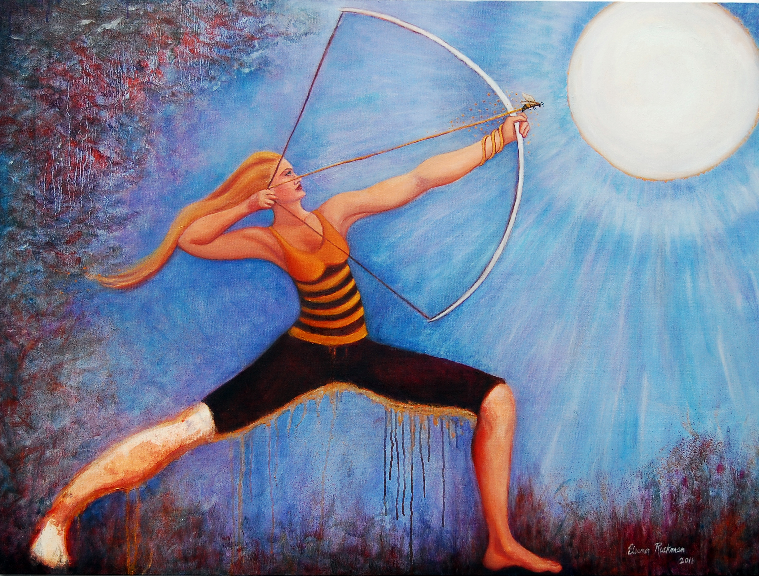 Taking Aim, 2011, Oil on canvas, 30"h x 40"w, Eleanor Ruckman